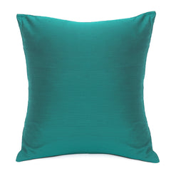 Buy 1 Get 1 Free Green Cotton Silk Cushion Cover 18x18 – Elegant Plain Decorative Throw Pillow for Sofa, Bed & Living Room - Habitt