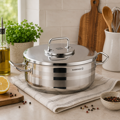 Astra2 Stainless Steel Casserole Set – Heavy-Duty Mirror Finish Cookware (Sizes: 32x19, 36x21, 40x25 cm)
