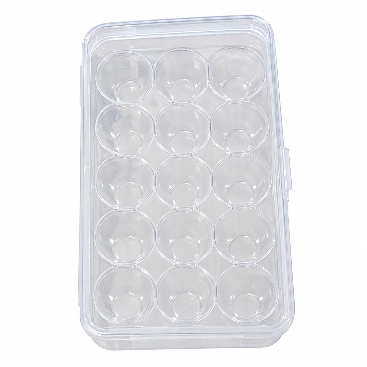 Large Plastic Egg Storage Box with Lid | Stackable Egg Container for Refrigerator