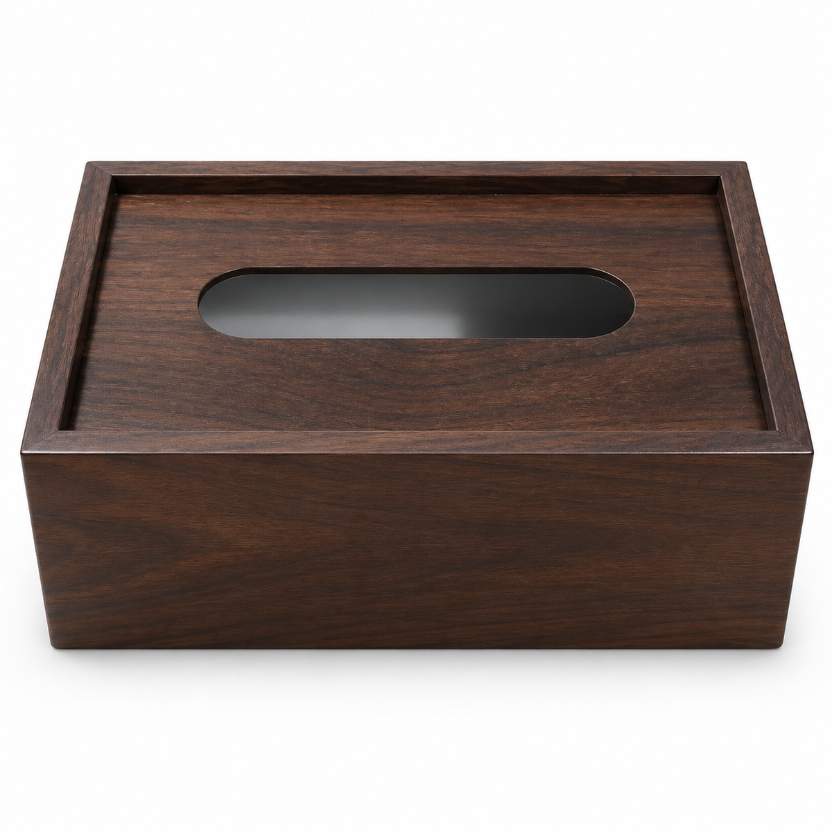 Dark Wood Modern Rectangular Tissue Box