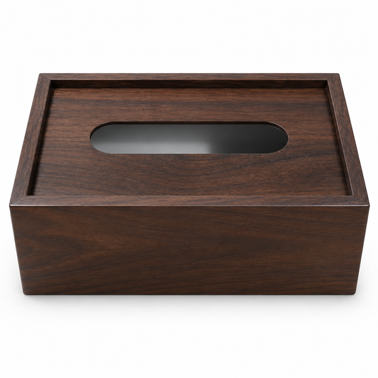 Dark Wood Modern Rectangular Tissue Box