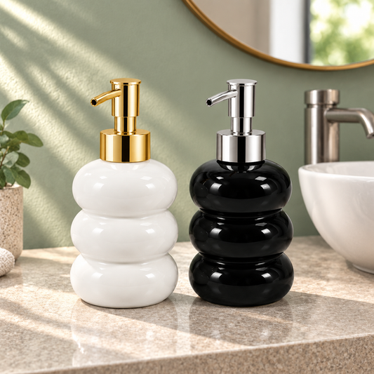 Twisted Soap Dispenser Black/White | Bathroom & Kitchen Dispenser