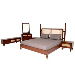 Gul Bahar Luxury Bedroom Set - King Bed + 6-Drawer Dresser + Tv unit - Modern Classic Collection - Habitt