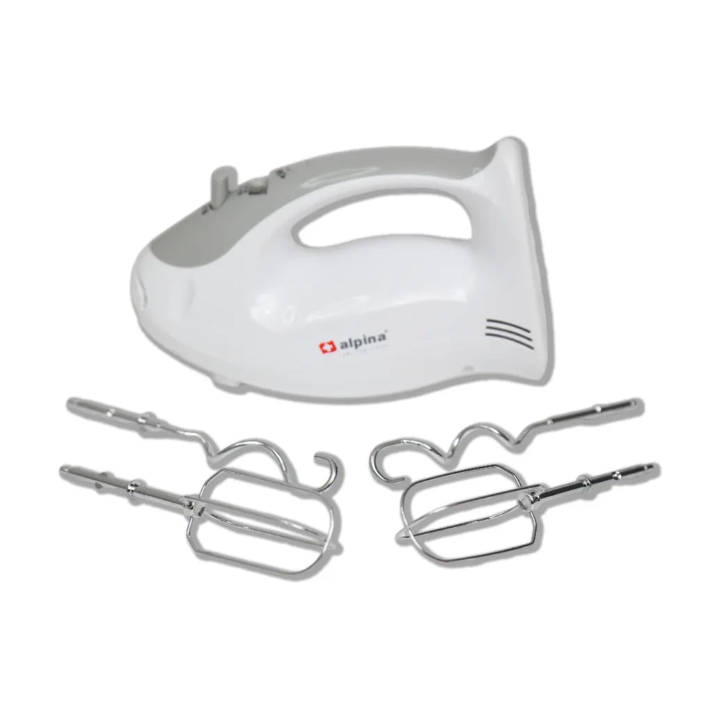 Alpina Hand Mixer 200W with Multiple Speeds, Beaters & Dough Hooks – Compact Electric Mixer (SF-1010) - Habitt