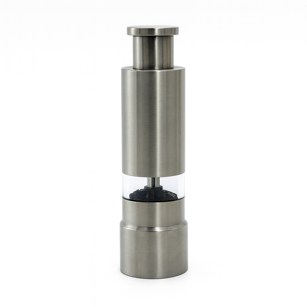 Stainless Steel Pepper & Salt Grinder – Adjustable Ceramic Mill with Transparent Window - Habitt