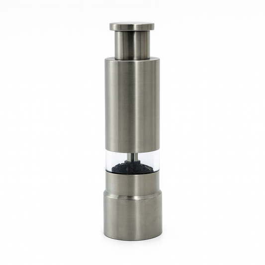 Stainless Steel Pepper & Salt Grinder – Adjustable Ceramic Mill with Transparent Window - Habitt