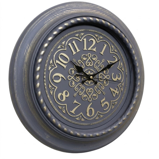 Heritage Gear 18-Inch Vintage Grey Wall Clock – Decorative Distressed Metal Wall Clock for Living Room, Office & Farmhouse Home Décor - Habitt