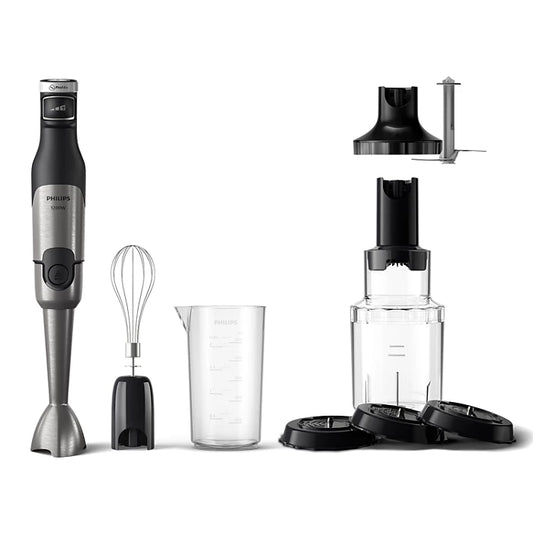 Philips 5000 Series Hand Blender 1200W with ProMix Technology, XL Chopper & Whisk – High-Performance Metal Body (HR2684/00) - Habitt
