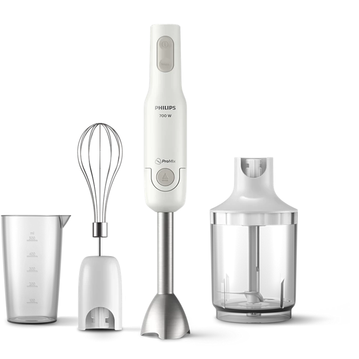 Philips ProMix Hand Blender HR2545/01 – 700W Powerful Hand Blender with XL Chopper, Whisk & Beaker - Habitt