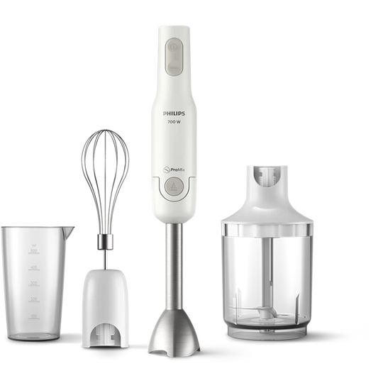 Philips ProMix Hand Blender HR2545/01 – 700W Powerful Hand Blender with XL Chopper, Whisk & Beaker - Habitt