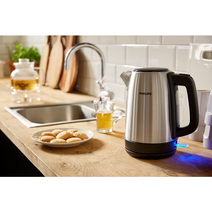 Philips Daily Collection Metal Kettle – HD9350/92 | 1.7L Stainless Steel Fast-Boil Electric Kettle - Habitt