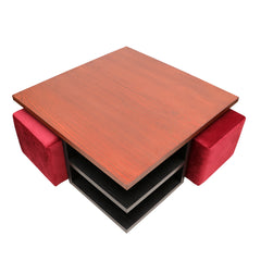 Bernard Center Table with two Poufs