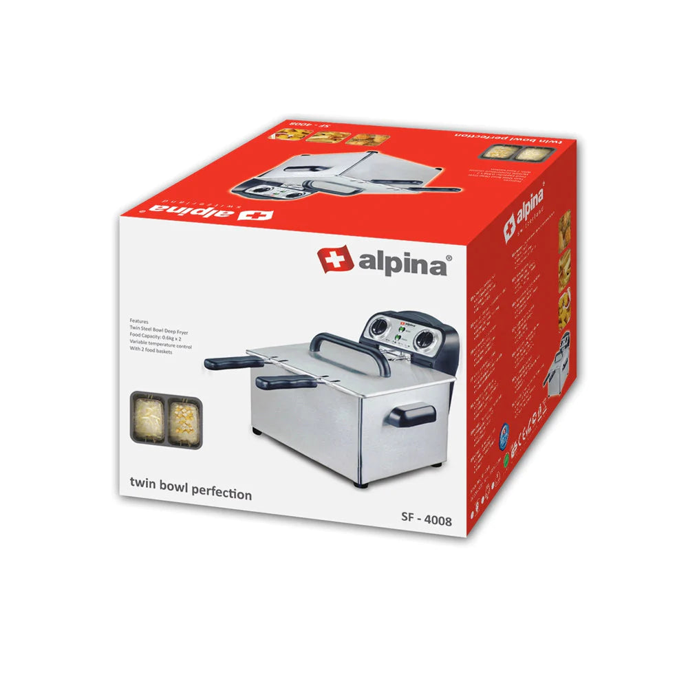 SS.Deep Fryer Twin Bowl F-4008 - Alpina - Habitt