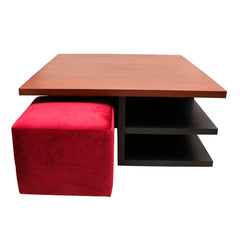 Bernard Center Table with two PoufsBernard Center Table with two Poufs