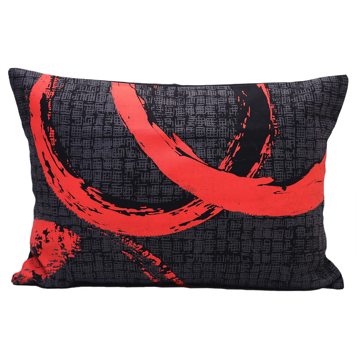 Circular Stokes Cushion Cover 12x18Black - Habitt