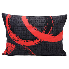 Circular Stokes Cushion Cover 12x18Black - Habitt