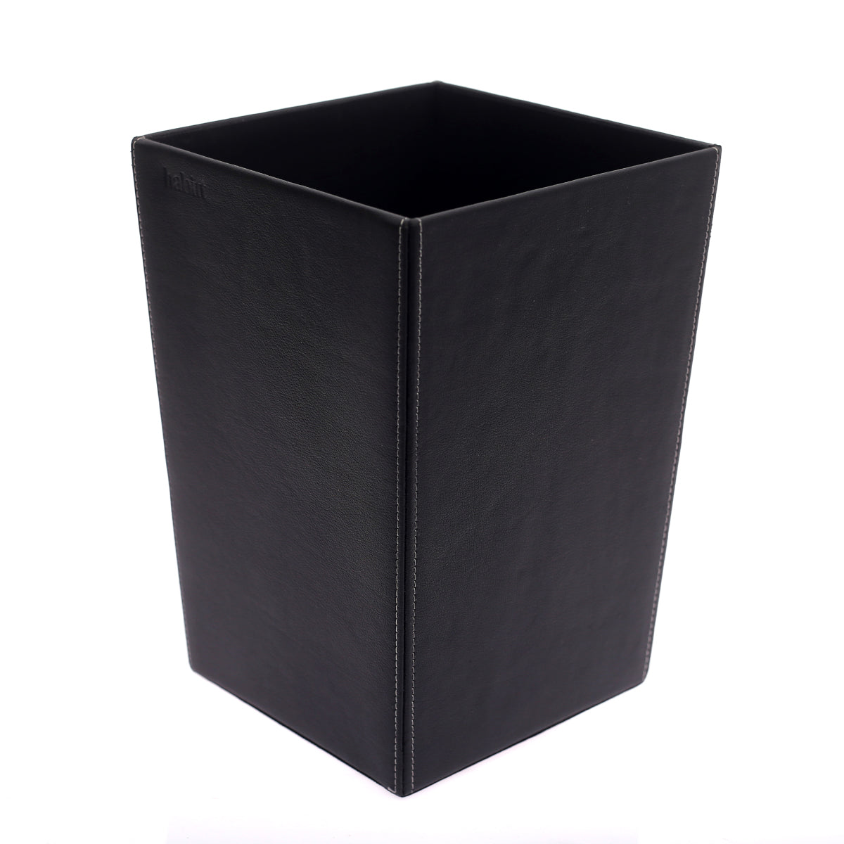 Leather dust bin (Black) - Habitt