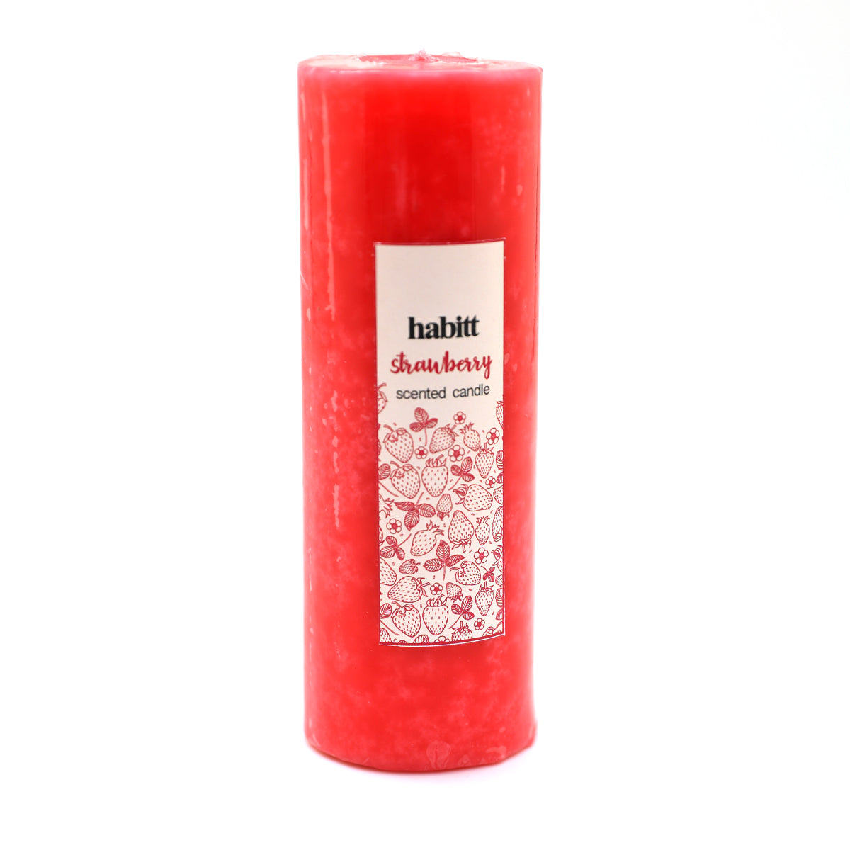 Strawberry Pillar Candle 2x6" - Habitt