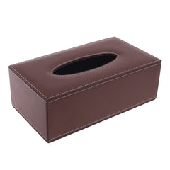 Brown Leather Tissue box (Brown) - Habitt