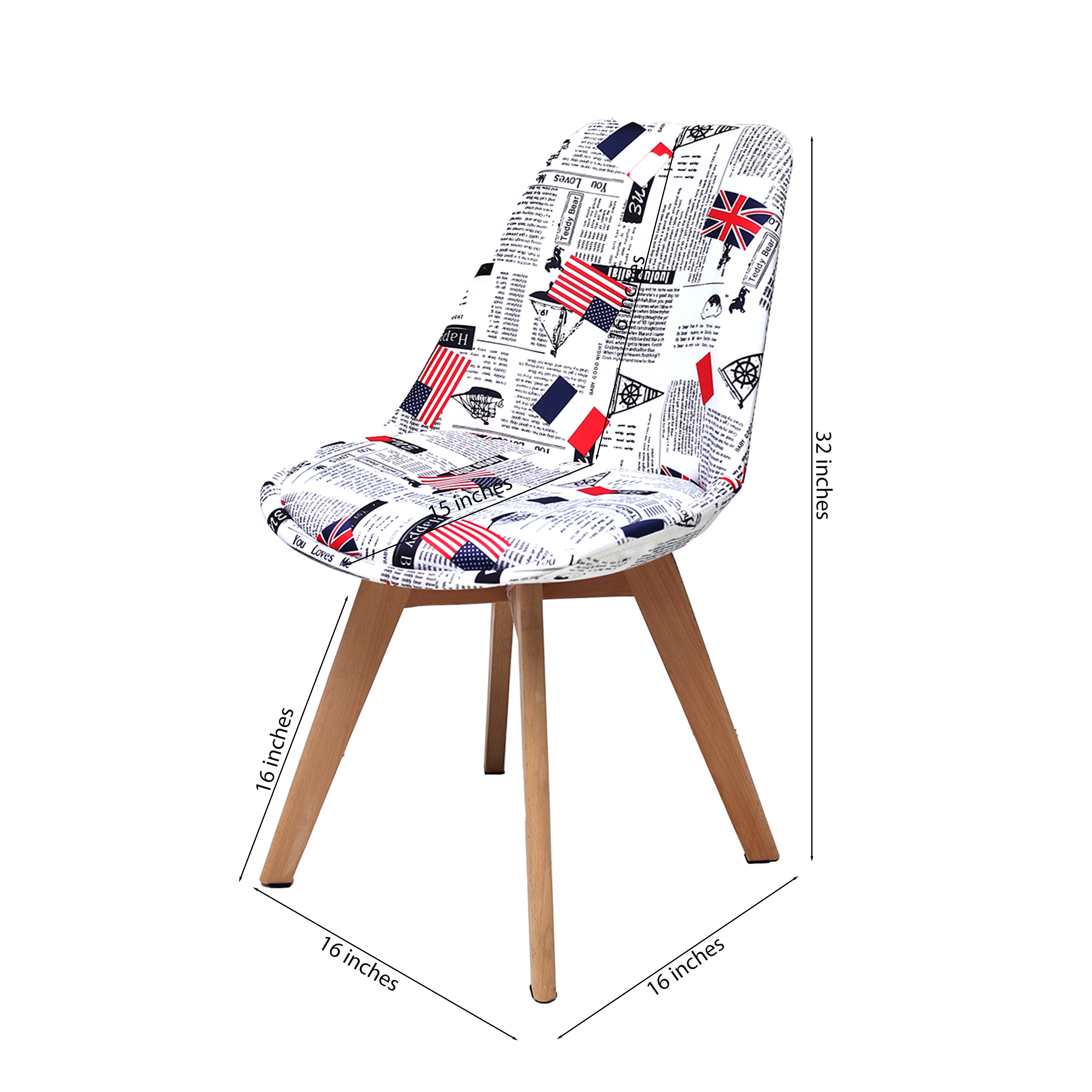 Gigma Magazine W/Fabric Chair, Set of 02
