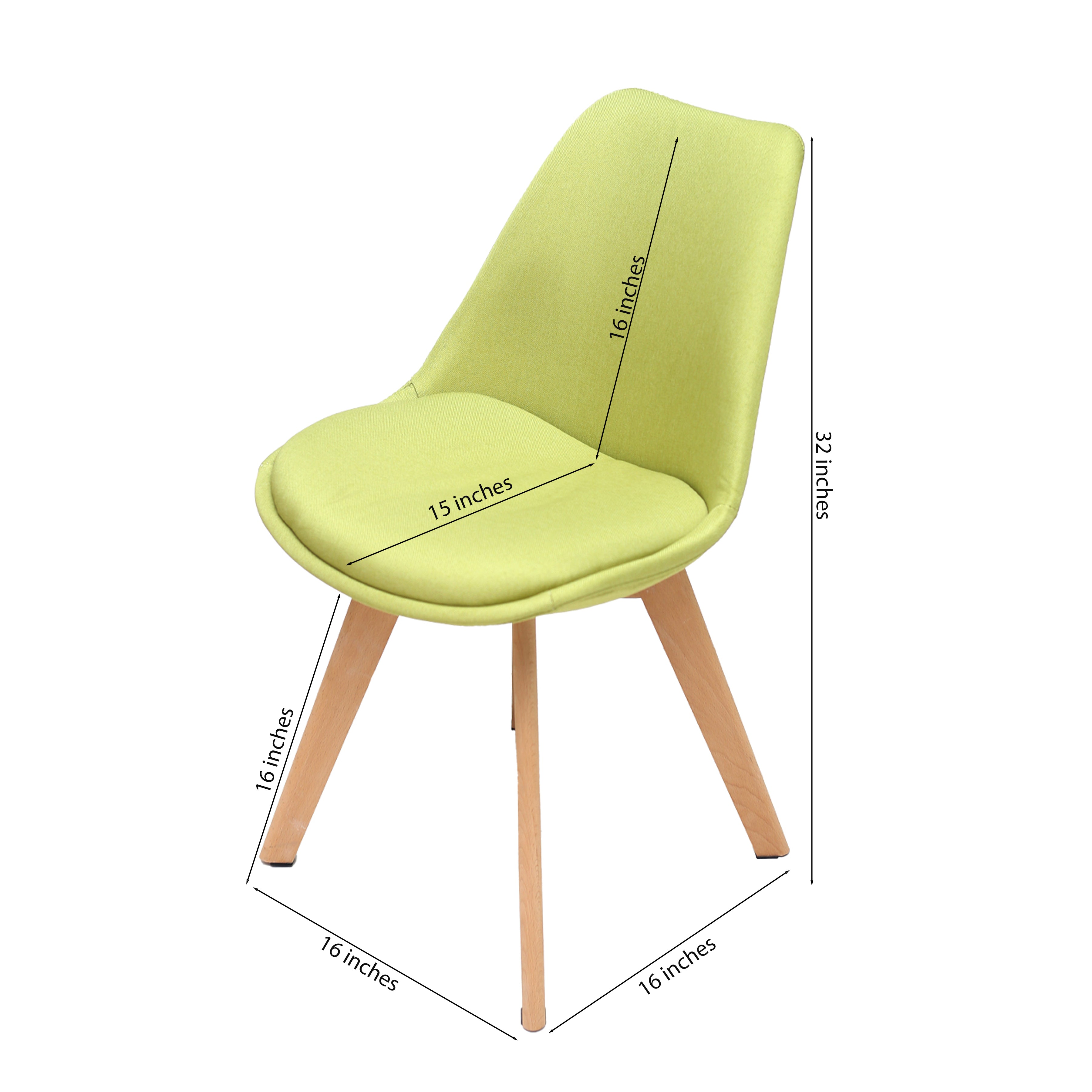 Gigma Light Green W/Fabric Chair, Set of 2