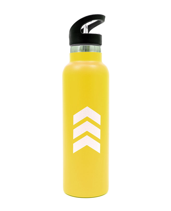 Straw Lid Bottle Metal Yellow 600 ML - Habitt