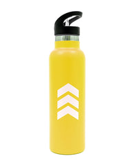 Straw Lid Bottle Metal Yellow 600 ML - Habitt