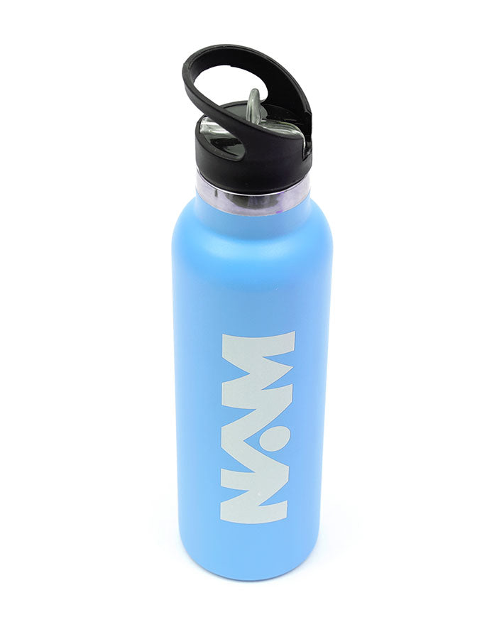 Straw Lid Bottle Metal Sky Blue 600 ML - Habitt