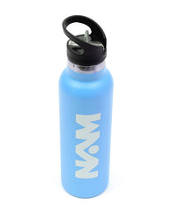 Straw Lid Bottle Metal Sky Blue 600 ML - Habitt