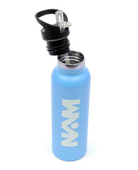 Straw Lid Bottle Metal Sky Blue 600 ML - Habitt