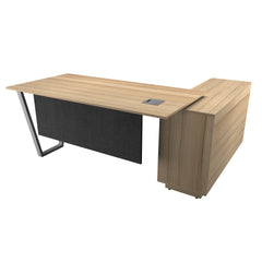 Office Furniture - Manager Desk with Side Rack - LAZO SERIES - Habitt