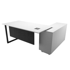 Office Furniture - Manager Desk with Side Rack - PLEIN SERIES - Habitt