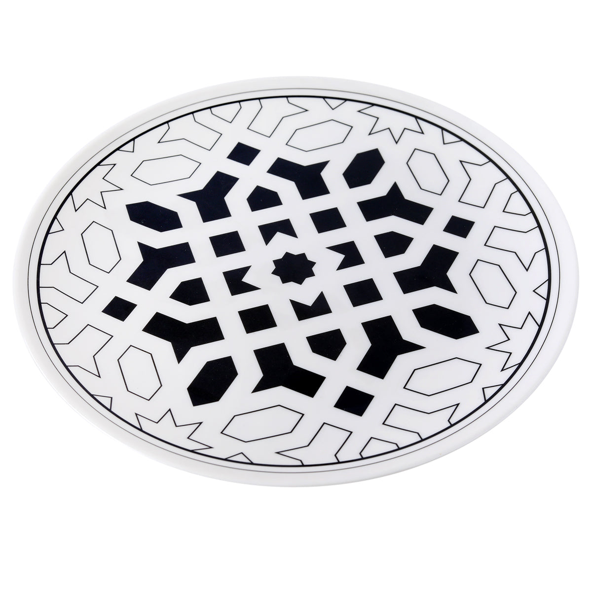 Dinner Plate. Geometric Black - Habitt