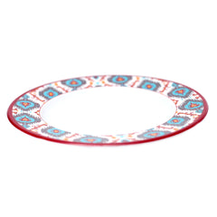 Scarlet-Ikkat Melamine Deep Plate - Habitt