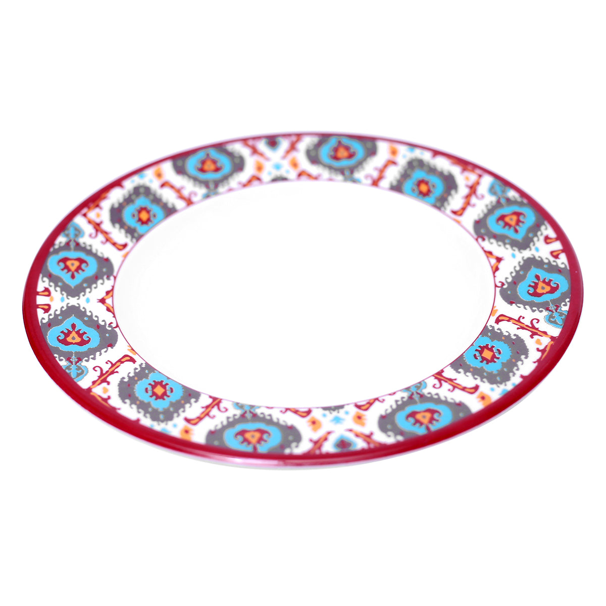 Scarlet-Ikkat Melamine Deep Plate - Habitt