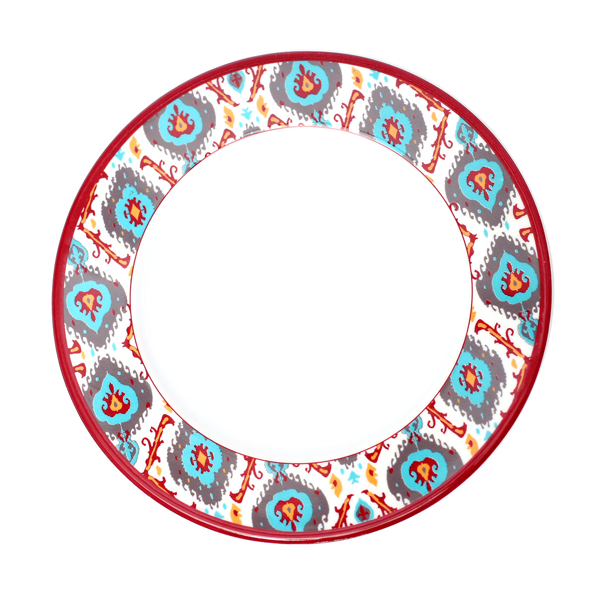 Scarlet-Ikkat Melamine Deep Plate - Habitt