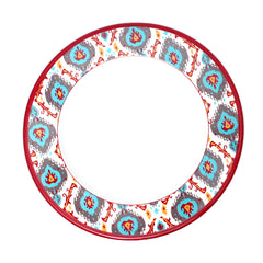 Scarlet-Ikkat Melamine Deep Plate - Habitt