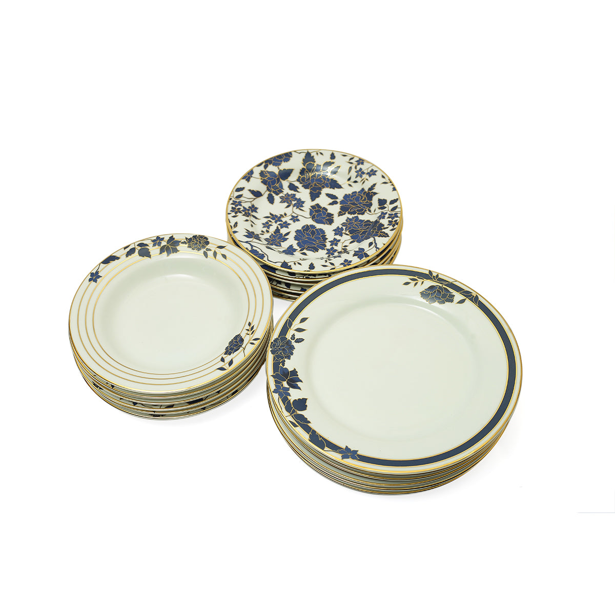 18pcs Dark Blue Plate set