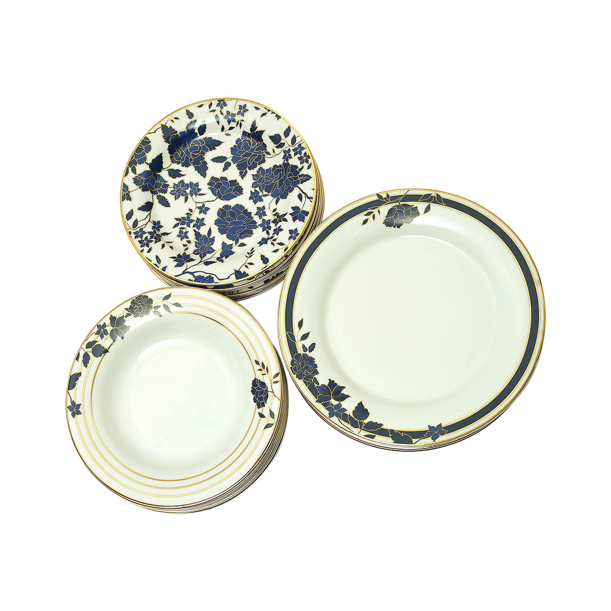 18pcs Dark Blue Plate set