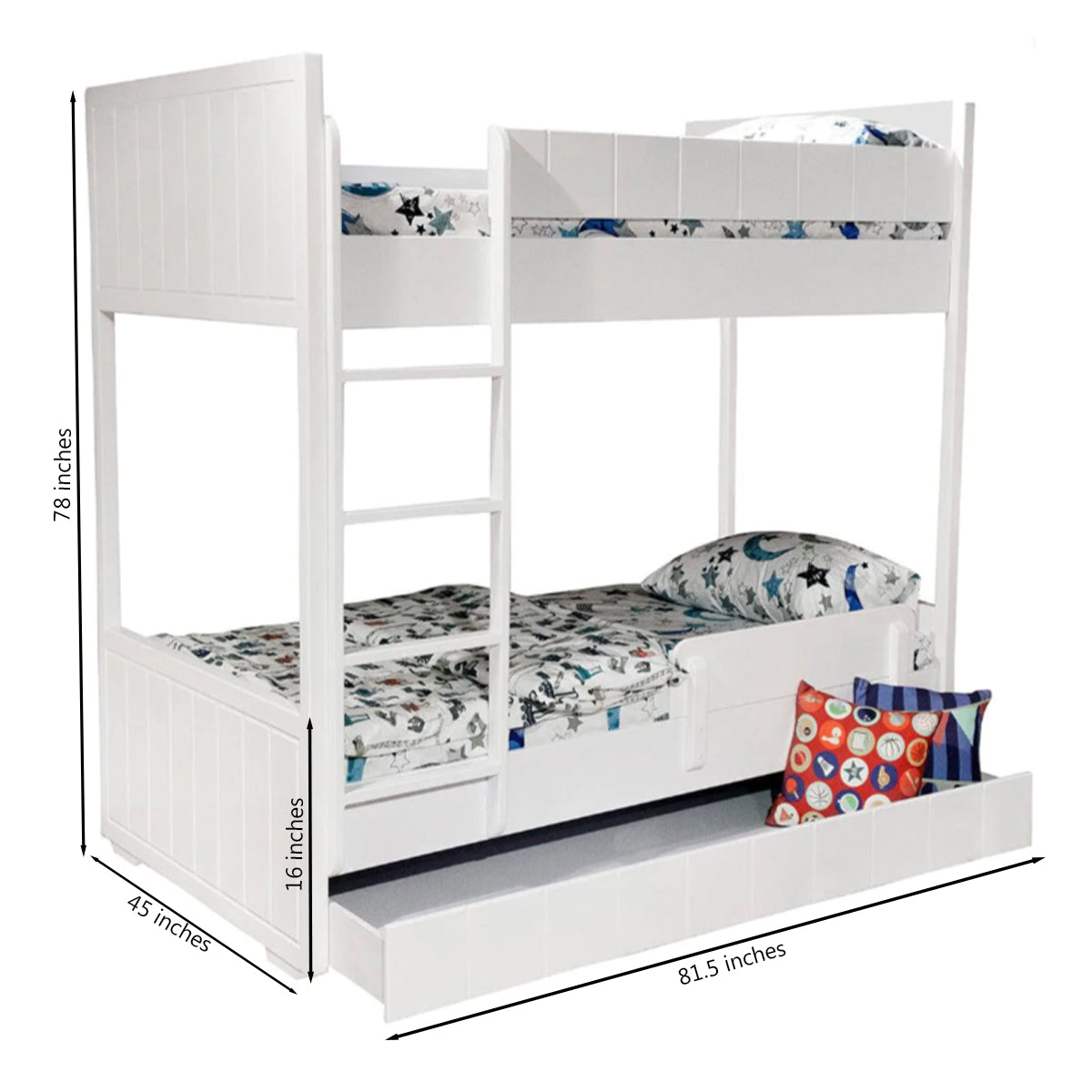 White house bunk bed 2 story