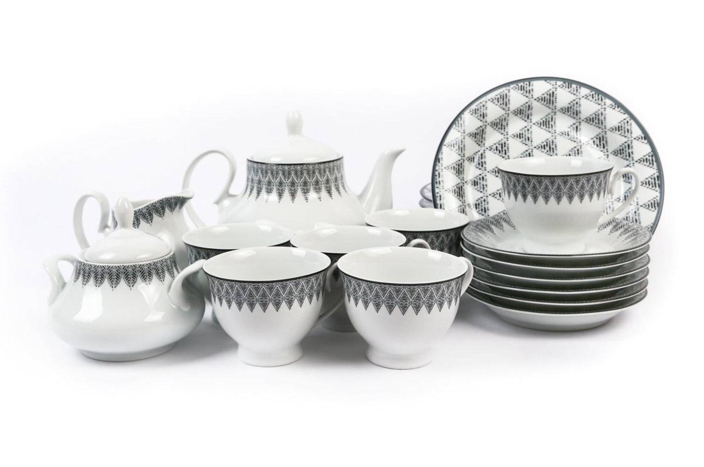 23pcs Bold zag Tea Set 