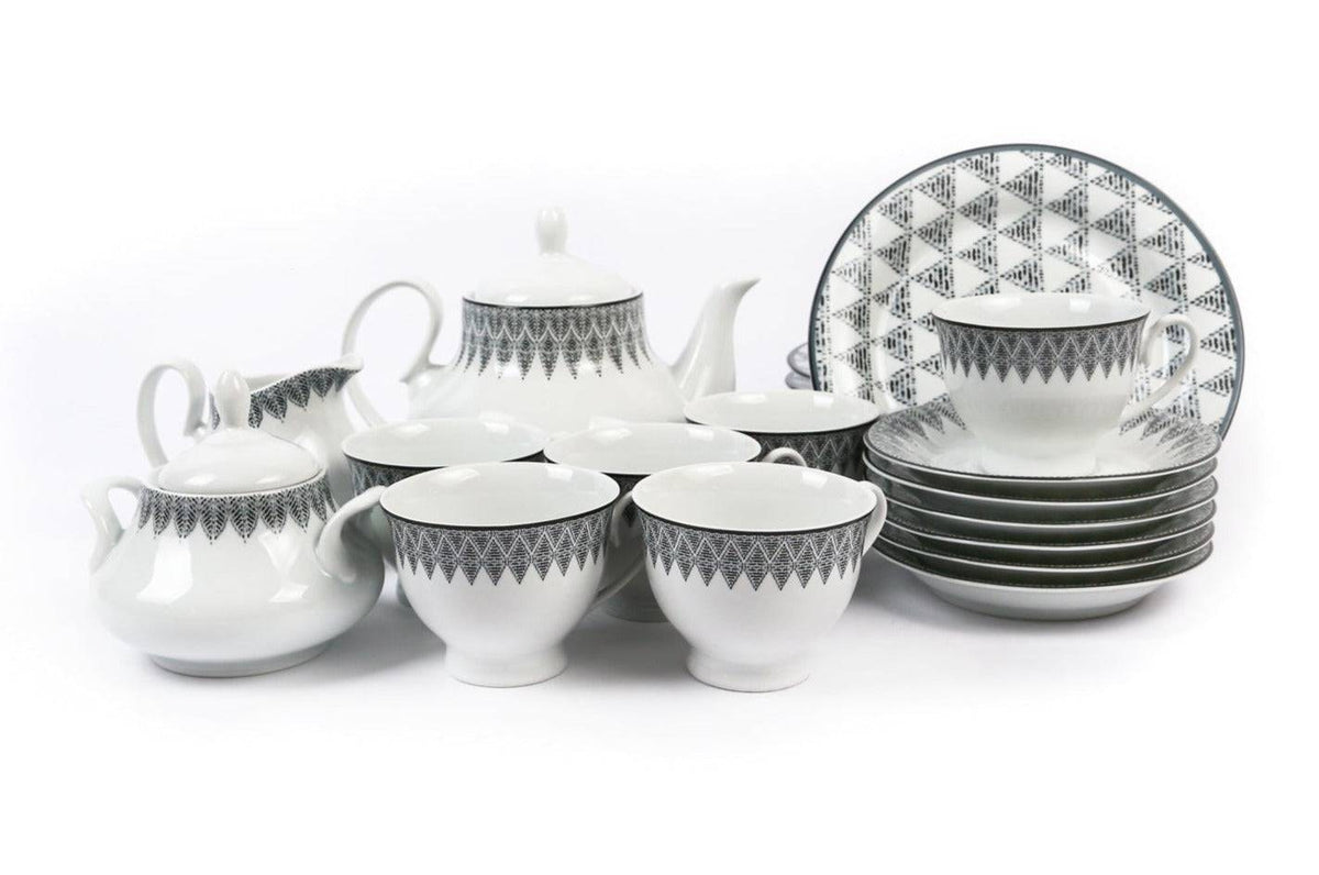 23pcs Bold zag Tea Set 