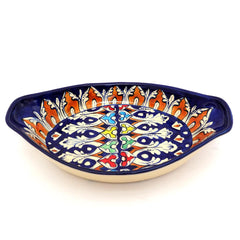 Platter Ceramic Blue White 26724 - Habitt