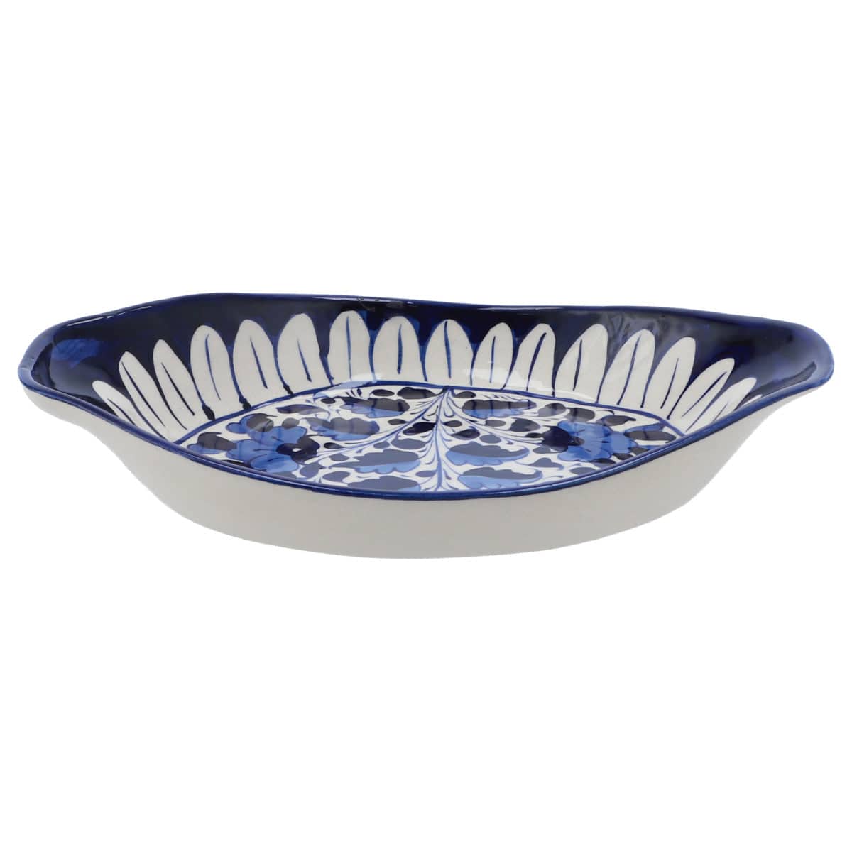 Platter Ceramic Blue White 26724 - Habitt