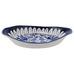 Platter Ceramic Blue White 26724 - Habitt