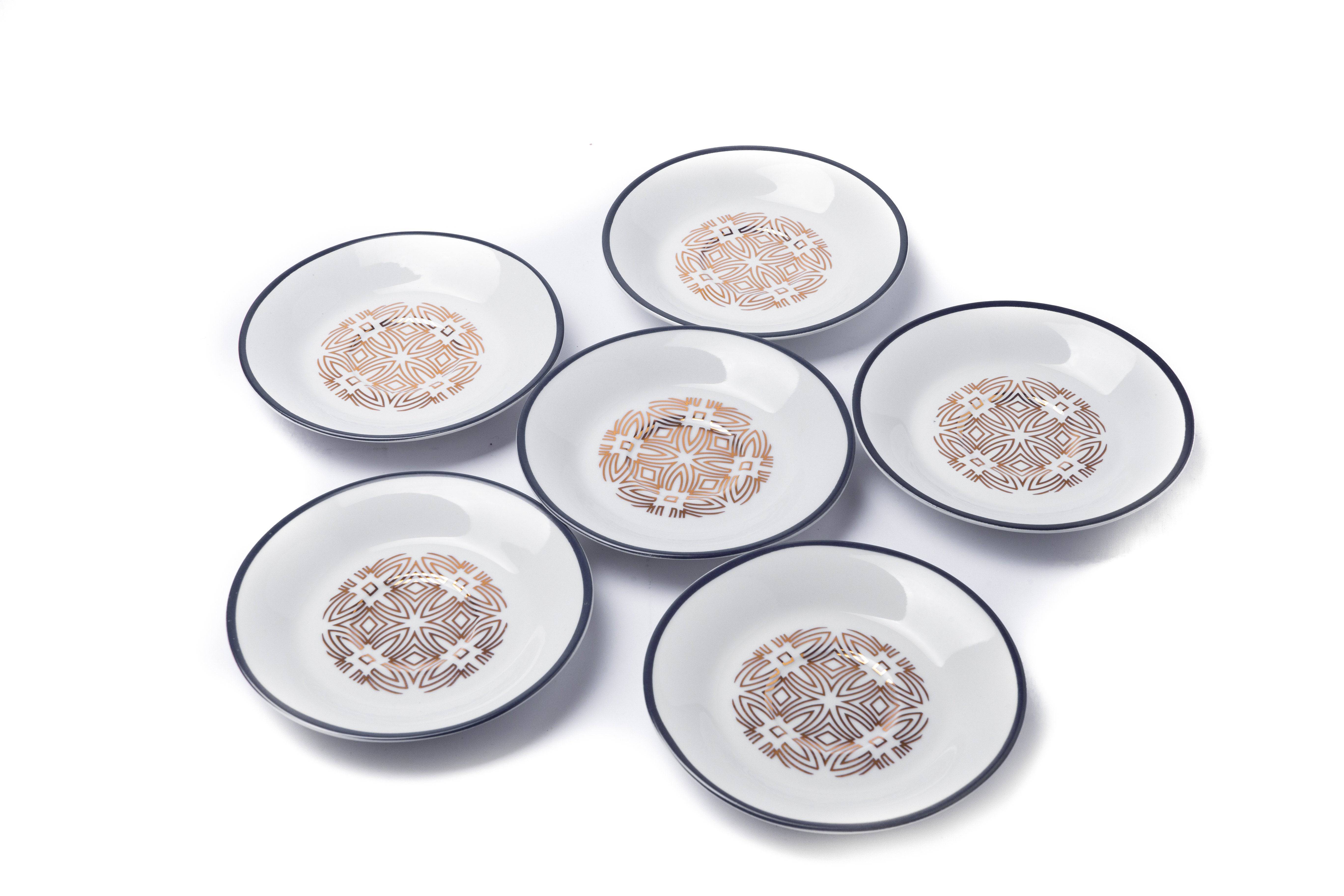 12Pcs Cup & Saucer (Gold Jaal Blue) - Habitt
